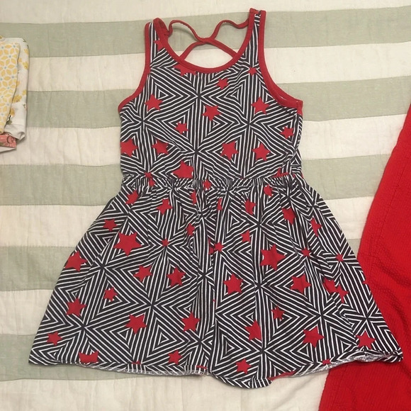 Patriotic set of tank top, Gymboree dress and H&M red seersucker romper size 6-7 - Picture 5 of 11